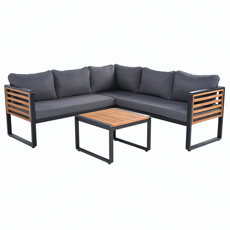 Outdoor Patio Set with Sturdy Construction and Comfortable Cushions for Relaxing, Gray