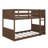 Twin Over Twin Floor Bunk Beds With Panelled Headboard And Footboard-140052432