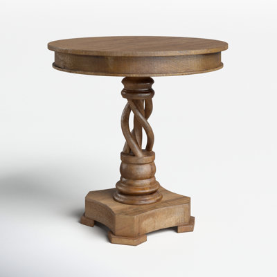 Mango Wood Twist Accent Table
