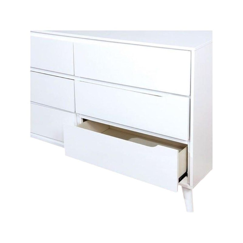 Ilaria Modern Style 6-drawer 58 In. White Dresser