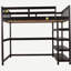 Lit mezzanine double avec tablettes de rangement et bureau sous le lit, espresso (VIEUX SKU: SM000246AAP-1)-1210981814