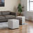 Charlise Greyish Beige Fabric Upholstered Tufted Ottoman Set of 2, 14.85" H X 13.82" W X 13.82" D