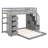 Twin Over Full Bunk Bed With 3-Layer Shelves, Drawers And Storage Stairs, Gray-1428490112