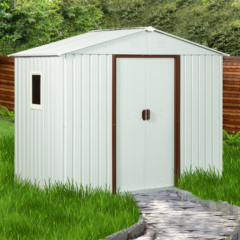 Outdoor Metal Storage Shed, 6 ft. W x 4 ft. D, Green