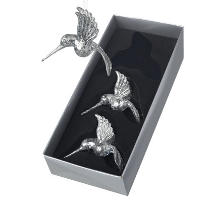 Humming bird hanging figurine ornament set
