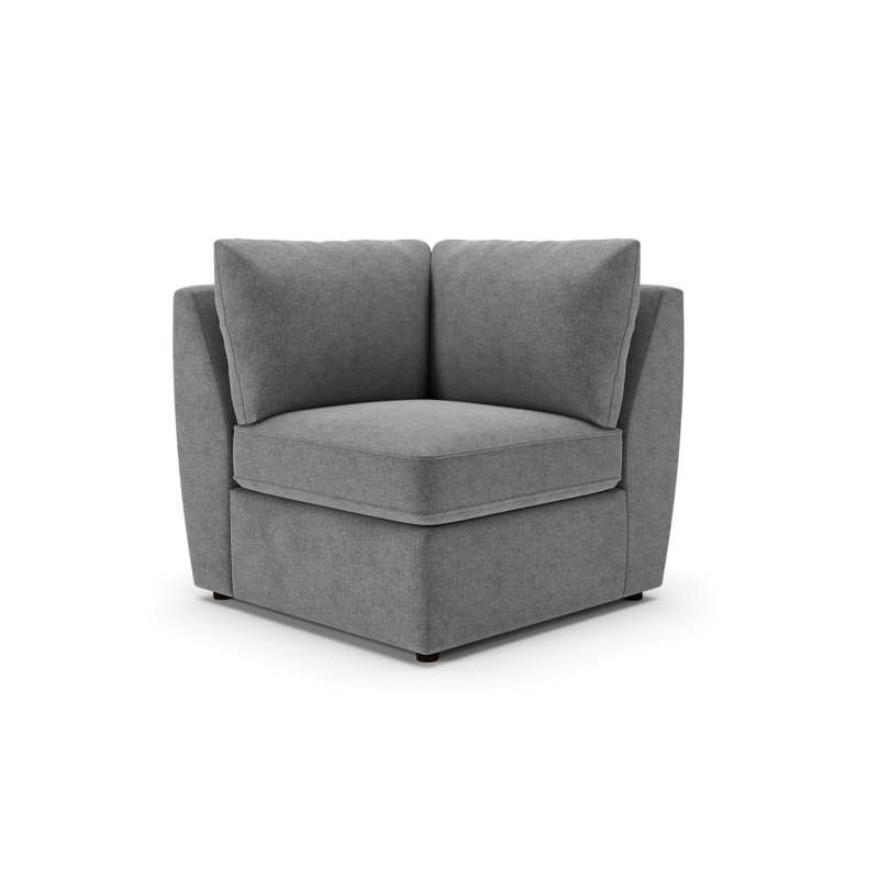 Chaise d'angle rembourrée Halston, Anthracite zuma