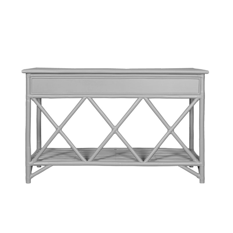 54'' Wide 3 Drawer Rattan Wood Sideboard, Light Gray