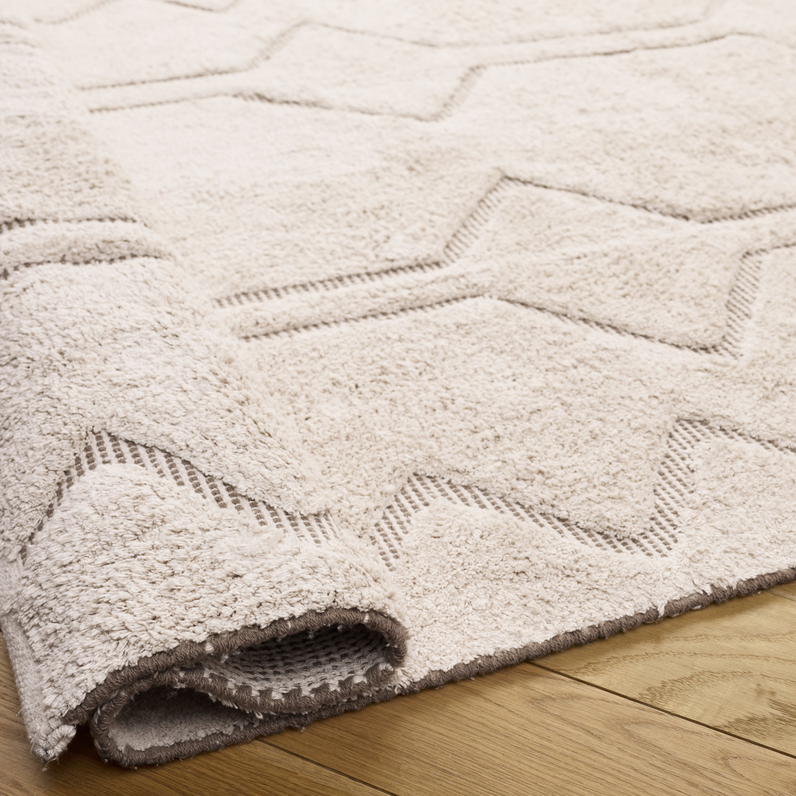 Hand-Loomed Geometric Cotton Rug, Rectangle 5' x 8'