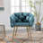 Luxury Modern Simple Leisure Velvet Single Sofa Chair Bedroom Lazy Person Household Dresser Stool Manicure Table Back Chair Blue Set Of 2-593452820-570044730