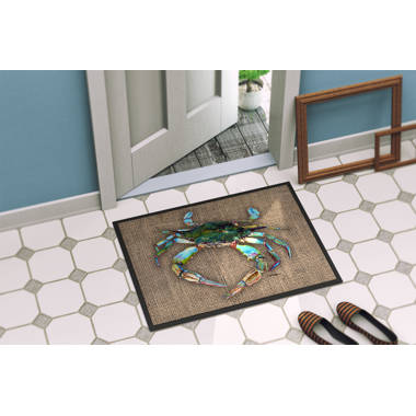 Crab Blue Rubber Boot Tray 32x16