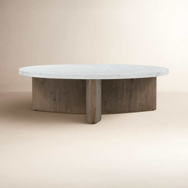 Toli Marble Coffee Table, Light Gray/Brown