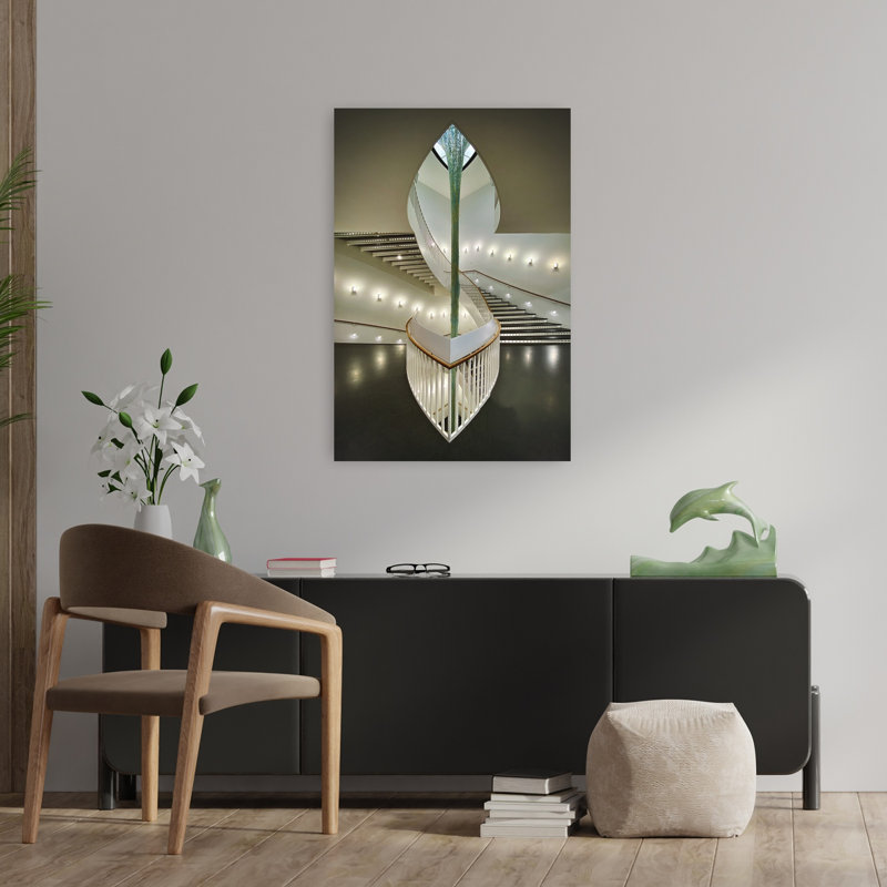 "Chicago", escalier, abstrait, géométrique, architecture contemporaine, art mural, H 36 po x l 24 po