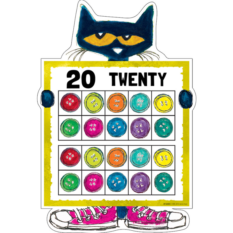 Teacher Created Resources Pete The Cat Numbers 0-20 Bulletin Board Set
