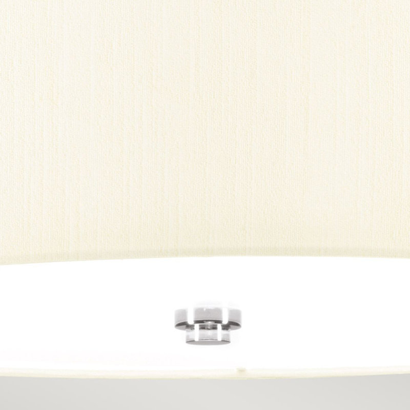 Ausie Fabric Semi Flush Mount, Polished Chrome, 49cm H x 51cm W x 51cm D