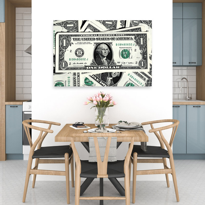 American One Dollar Contemporary Wall Art Print 1 Piece Wrapped Canvas Wall Art, 81.28cm H x 121.92cm W