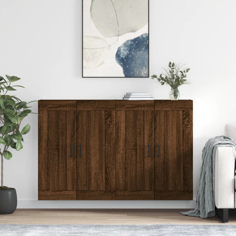 vidaXL Wall Mounted Cabinets Storage Cabinet Cupboard Engineered Wood, Brown/Oak