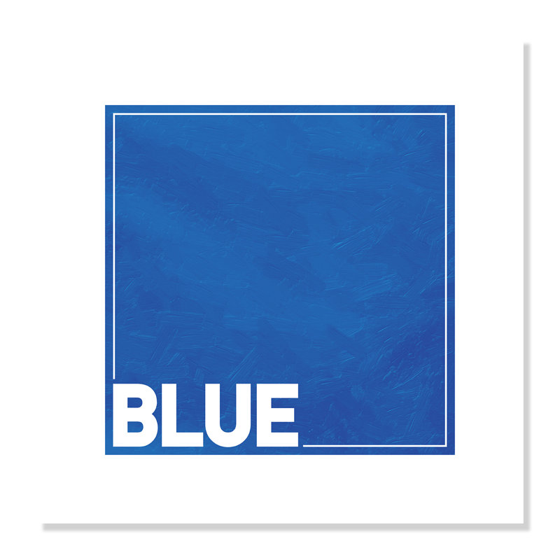 Impression sur papier bleu roulé, H 20 po x l 20 po x P 1 po
