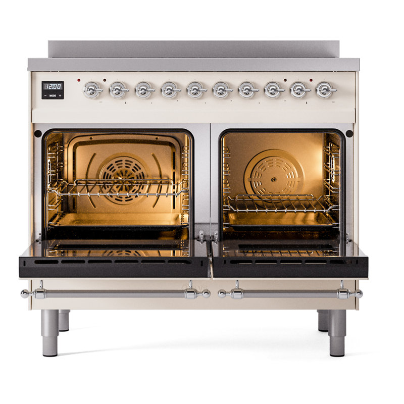 ILVE Nostalgie II 40 in Induction Range, Antique White/Chrome