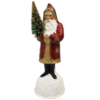 Contenant à bonbon en papier Schaller - Père Noël en bourgogne avec cristaux