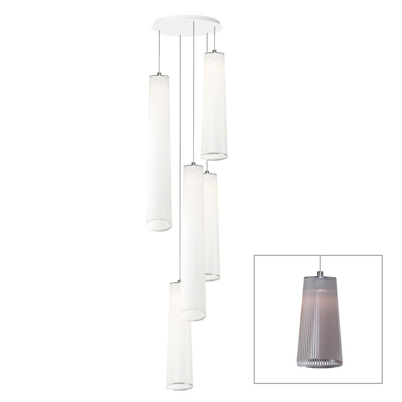 Solis Chandelier Mix, Silver, 150" H x 30" W x 30" D