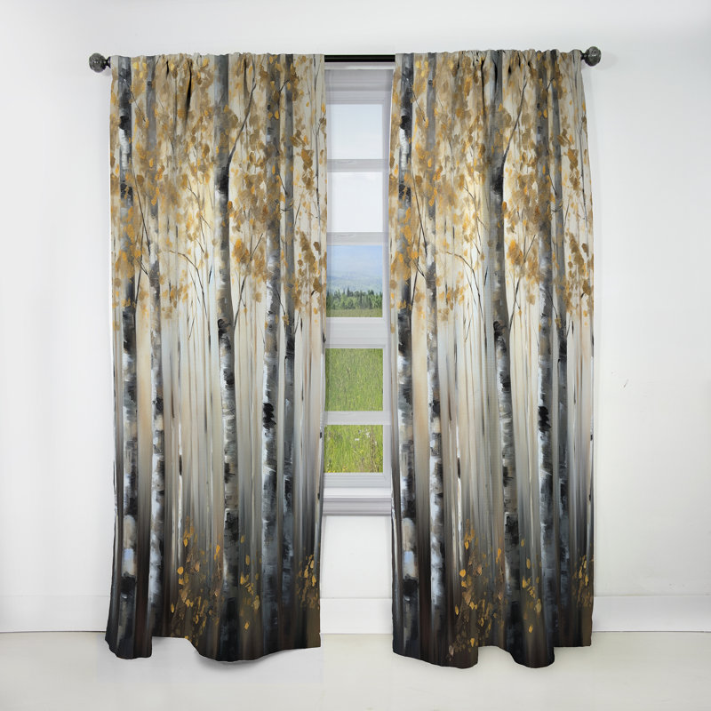 Birch Tree Forest Wonderland V - Rideau occultant nature - 1 panneau, L 52 po x L 63 po