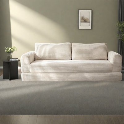 Canapé-lit compressible, canapé extensible moderne en velours côtelé de 193 cm (76 po) pour la maison