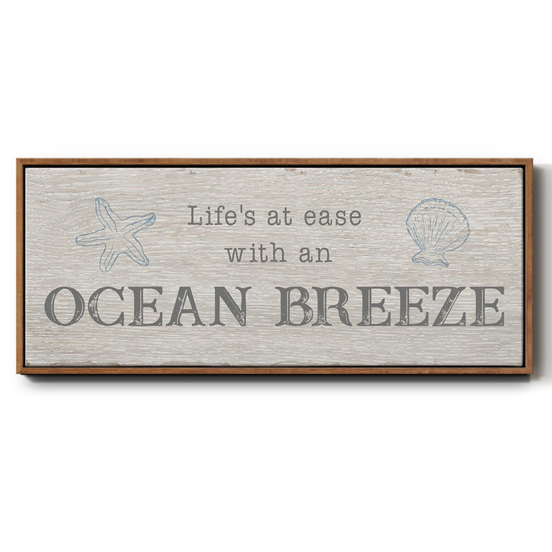 Ocean Breeze- Framed Canvas, 12" H x 30" W