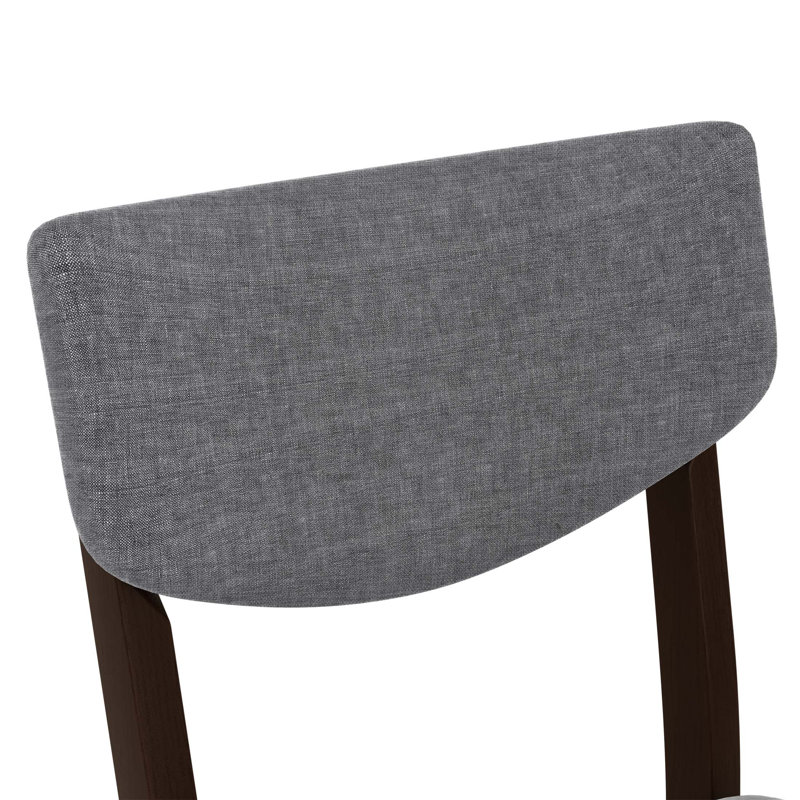 Ensemble de 4 chaises de salle à manger rustiques de style campagnard - Structure en bois massif avec coussin en tissu, chaise d'appoint rembourrée pour la cuisine, la salle à manger et le salon