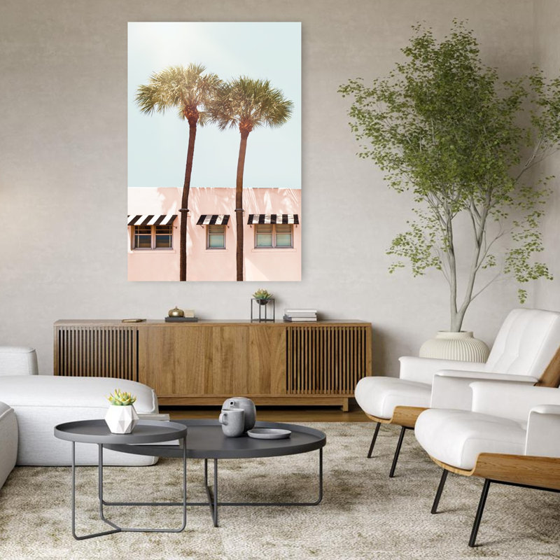 Art contemporain, palmier contemporain abstrait, art de paysage, H 48 po x l 32 po