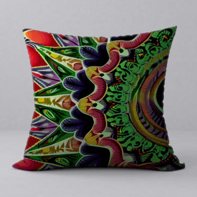 Pillow New ManosMorenas Vibrant Character & Patterns/ size 18"x18"