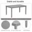 Ensemble de table et chaises de salle à manger en bois massif 7 pièces, table moderne de 58,5 pouces avec 6 chaises rembourrées (style X-Back) pour la cuisine, la salle à manger, gris