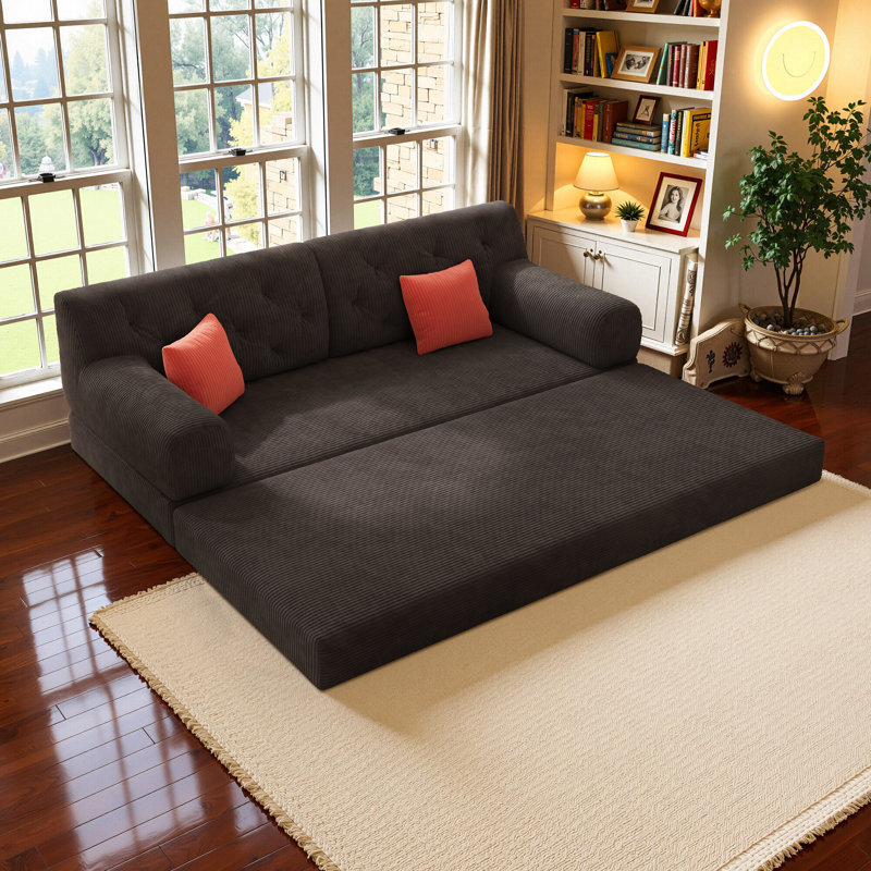Convertible Sofa Bed, Boneless Couch 4 in 1 Foldable Floor Sofa Couch, Loveseat Sofa Bed for Living Room, No Assembly Required