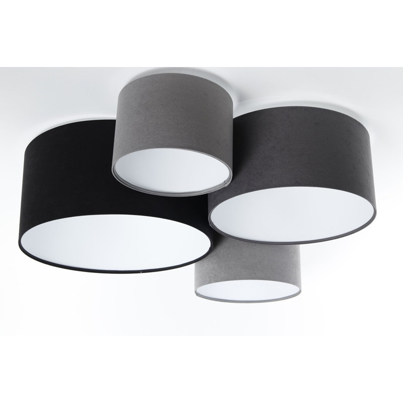 Antoniyo 4 - Light Geometric Chandelier, Black/White/Grey