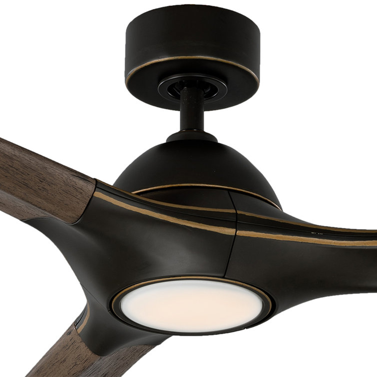 Woody 3 - Blade Outdoor/Indoor Smart Propeller Ceiling Fan with LED Light Kit and Remote Control Included, Works With Alexa and iOS or Android App