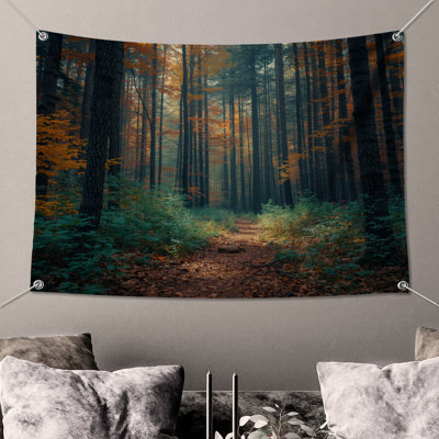 Tapisserie murale Autumn Forest Pathway - Nature