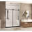 Frameless Shower Door 56-60 "W, 1/4 "(6 Mm) Clear Tempered Glass, Explosion Proof Film, Stainless Steel Handle-118574777