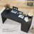 60" Executive Desk With Fluted Drawers, Wood Home Office Desk With Storage Cabinet-761911294