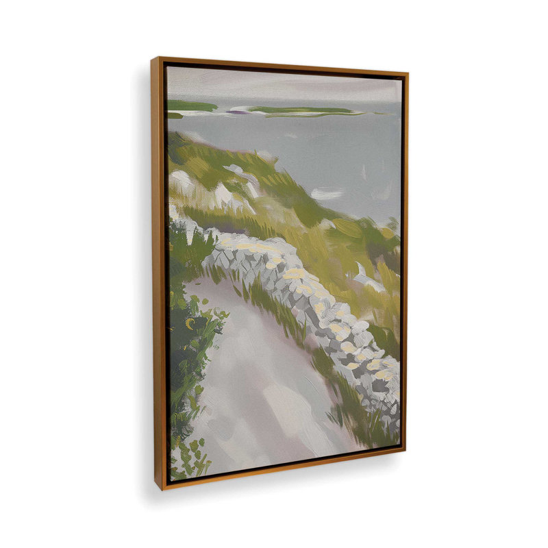 «Serene Pathway by the Sea II», reproduction sur toile, Encadrement doré, H 8,75 po x l 12,75 po x P 1,75 po