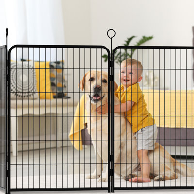 16 Panels Metal Dog Playpen, 40" Extra Tall With Self - Locking Gate, Heavy Duty, Adjustable For Indoor And Outdoor, Quick Assembly Duty Shape, Rust ,