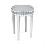 Table de bout ronde, table d'appoint ronde avec cadre à bords en diamant écrasé Bling, table de chevet pour petits espaces, chambre à coucher, café, vestibule, 9,7 po de diamètre x 28,33 po