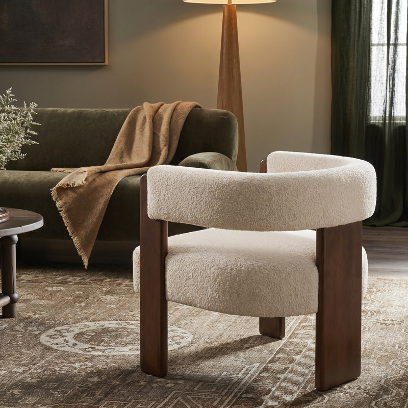 Fauteuil d'appoint Melanney, Beige bouclé