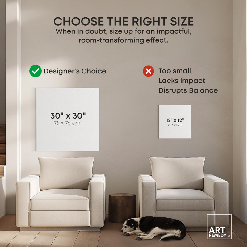 "Coastal Calm", art abstrait neutre par , H 13 po x l 13 po, Cadre flottant noir