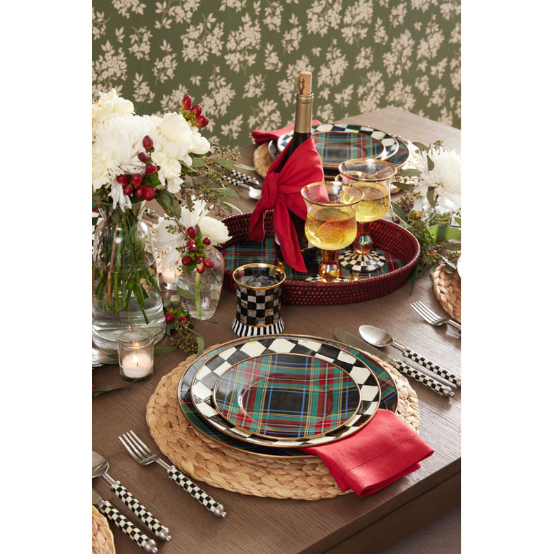 Tartan Black Salad/Dessert Plate