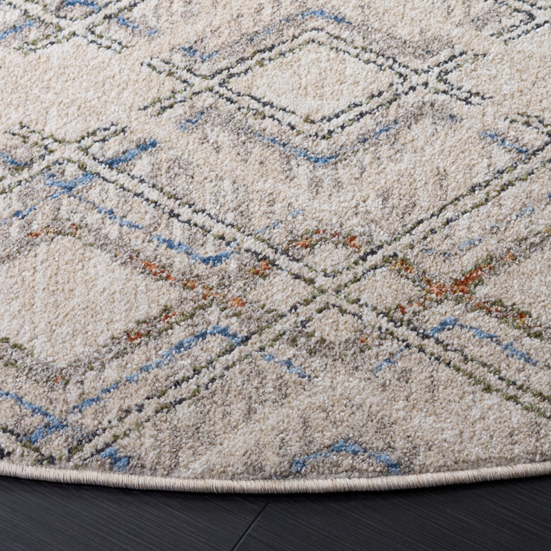 Grove 680 Performance Geometric Shapes Rug, Round 6'7"