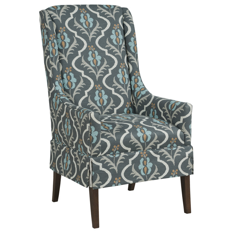 Fauteuil à oreilles rembourré Reed, Noisette, 9953 Bleu ardoise