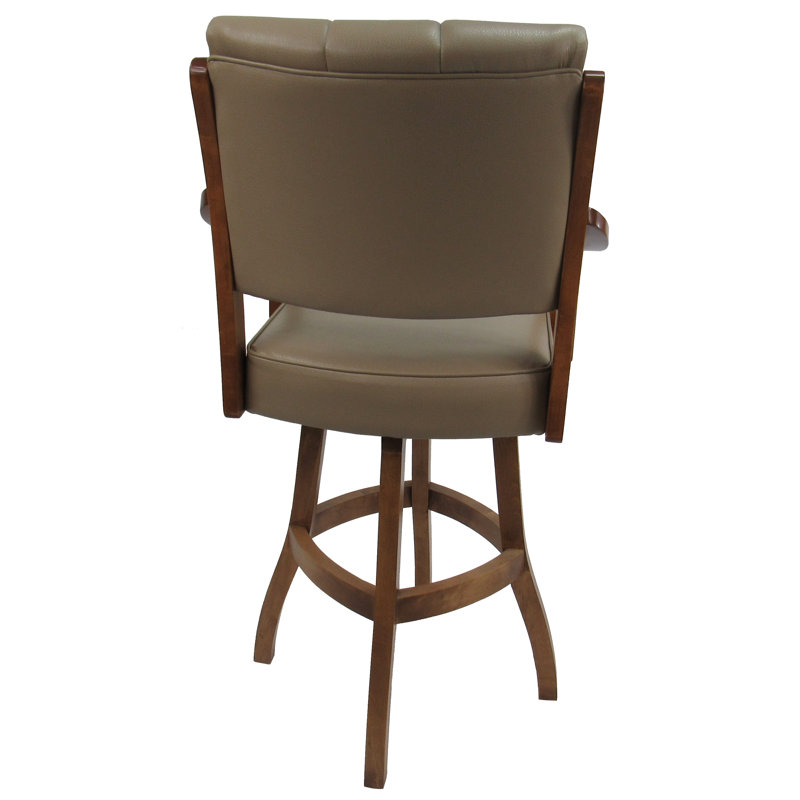 Swivel Upholstered Counter Stool with Solid Wood Frame, Bar Stool (30" Seat Height)