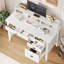 Ensemble de bureau et bibliothèque 2 pièces - Bibliothèque double à 14 cubes + bureau d'ordinateur avec tiroirs pour le bureau personnel
