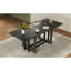 Table de salle à manger extensible à tréteaux - 58 po à 82 po avec deux feuilles de 12 po, gris-1818797412