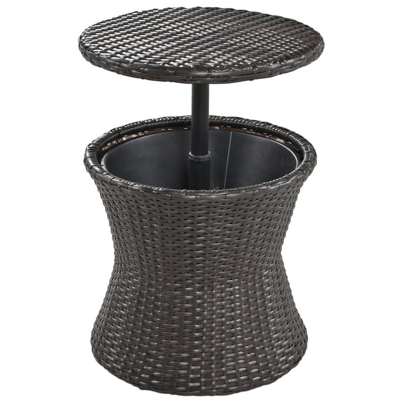 Abraham Outdoor 5-Piece PP Rope Conversation Set with Cushions, Beige, Natural Frame/Black Table