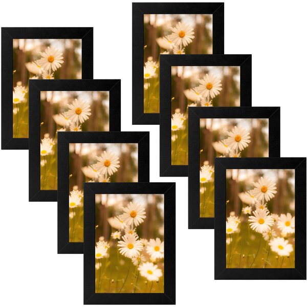 Grattan 11x14 Aluminum Picture Frame Black, Displays 8x10 Photo with Mat, Metal Frame for Wall Mount (Set of 3) Winston Porter